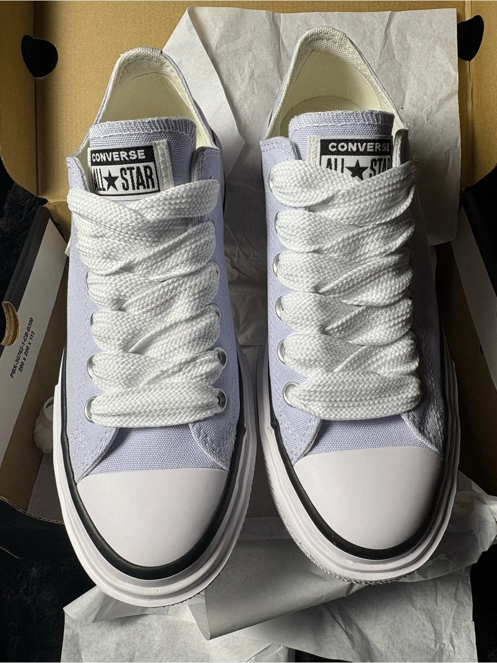 Converse Low Top Sneakers in Light Lavender and White